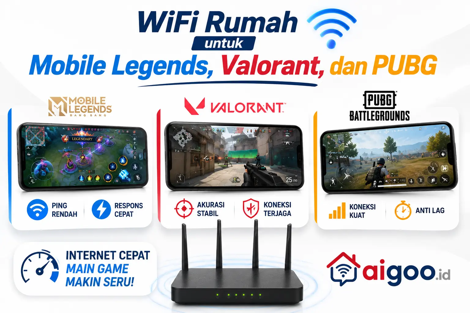 WiFi Rumah Anti Lag untuk Mobile Legends, Valorant, dan PUBG